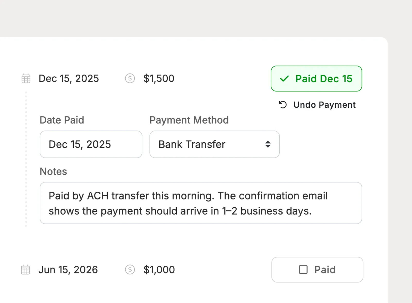 Let clients mark vendor payments as paid