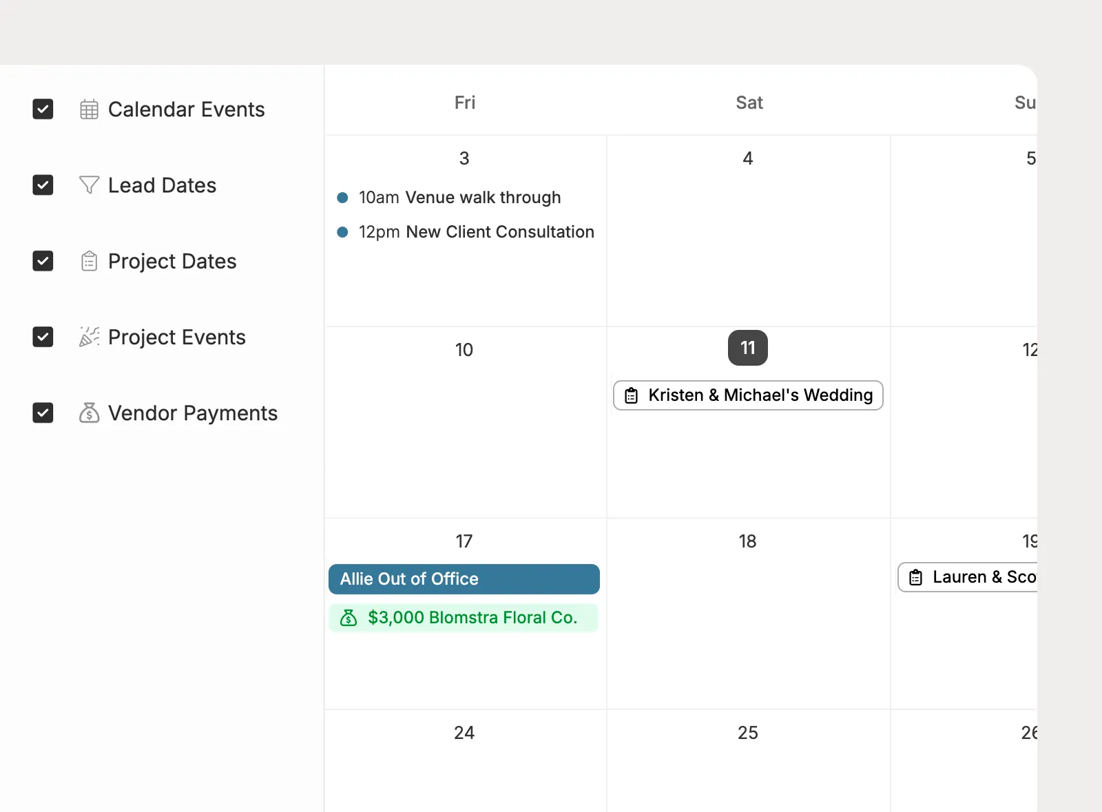 View your company calendar