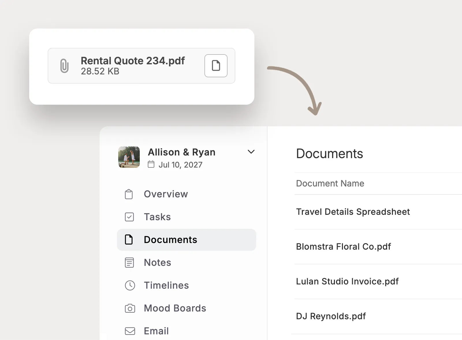 Save attachments to documents