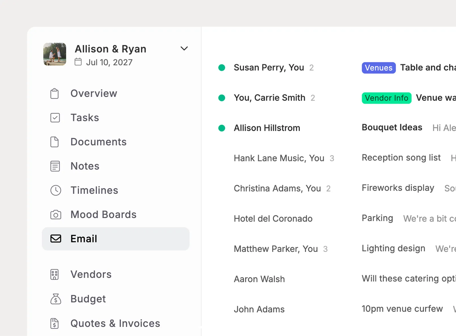 Organize email by project