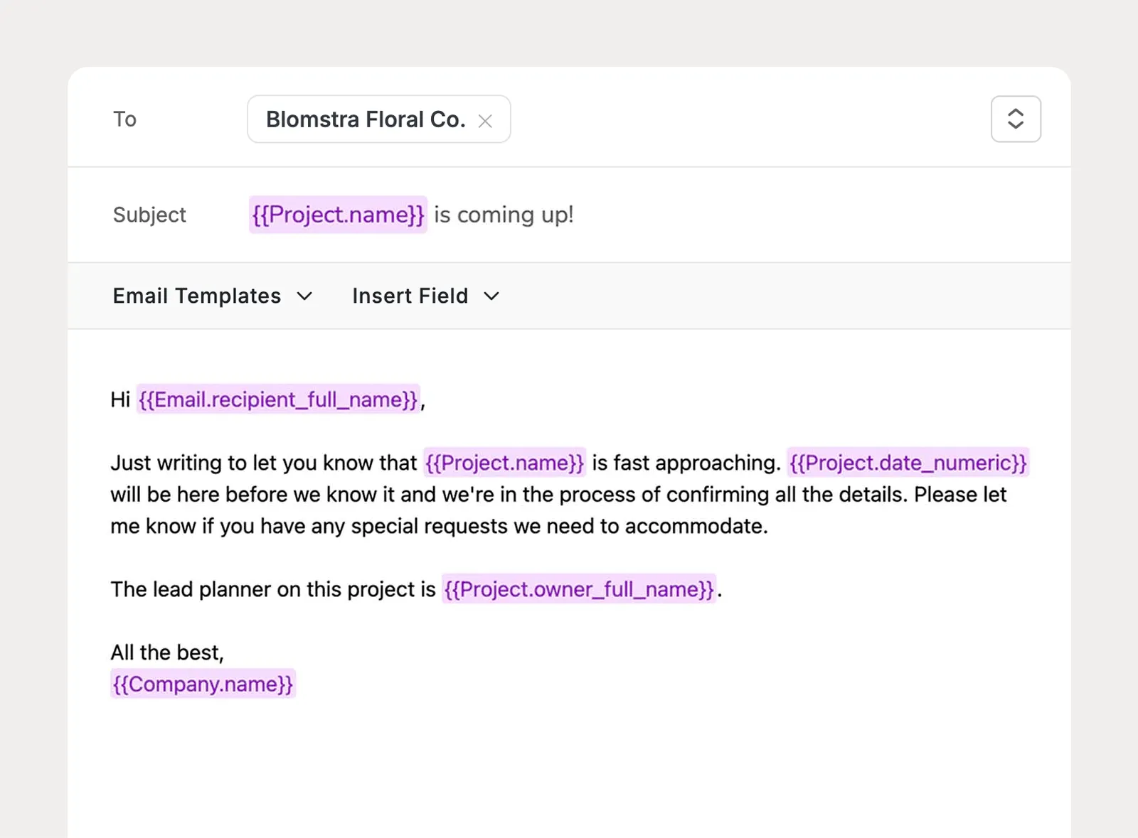 Use company email templates