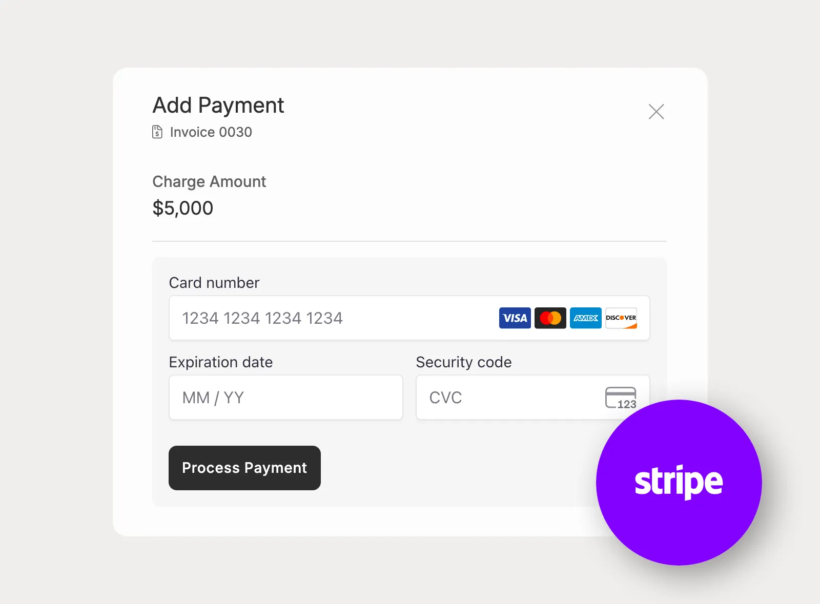 Accept card payments with Stripe