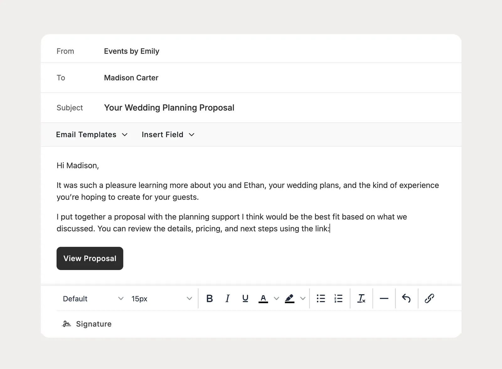 Share booking materials by email