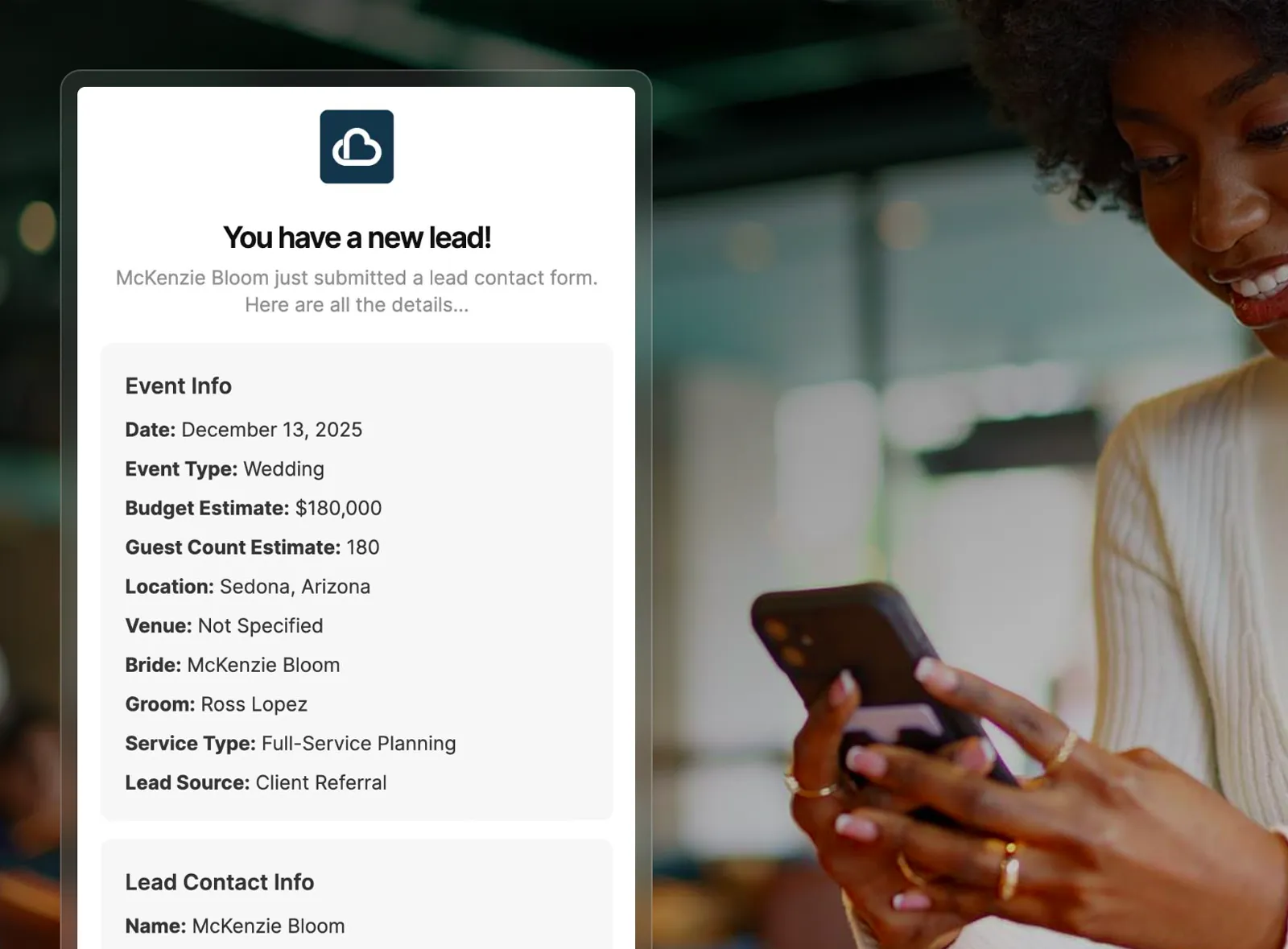 Get notified when inquiries arrive