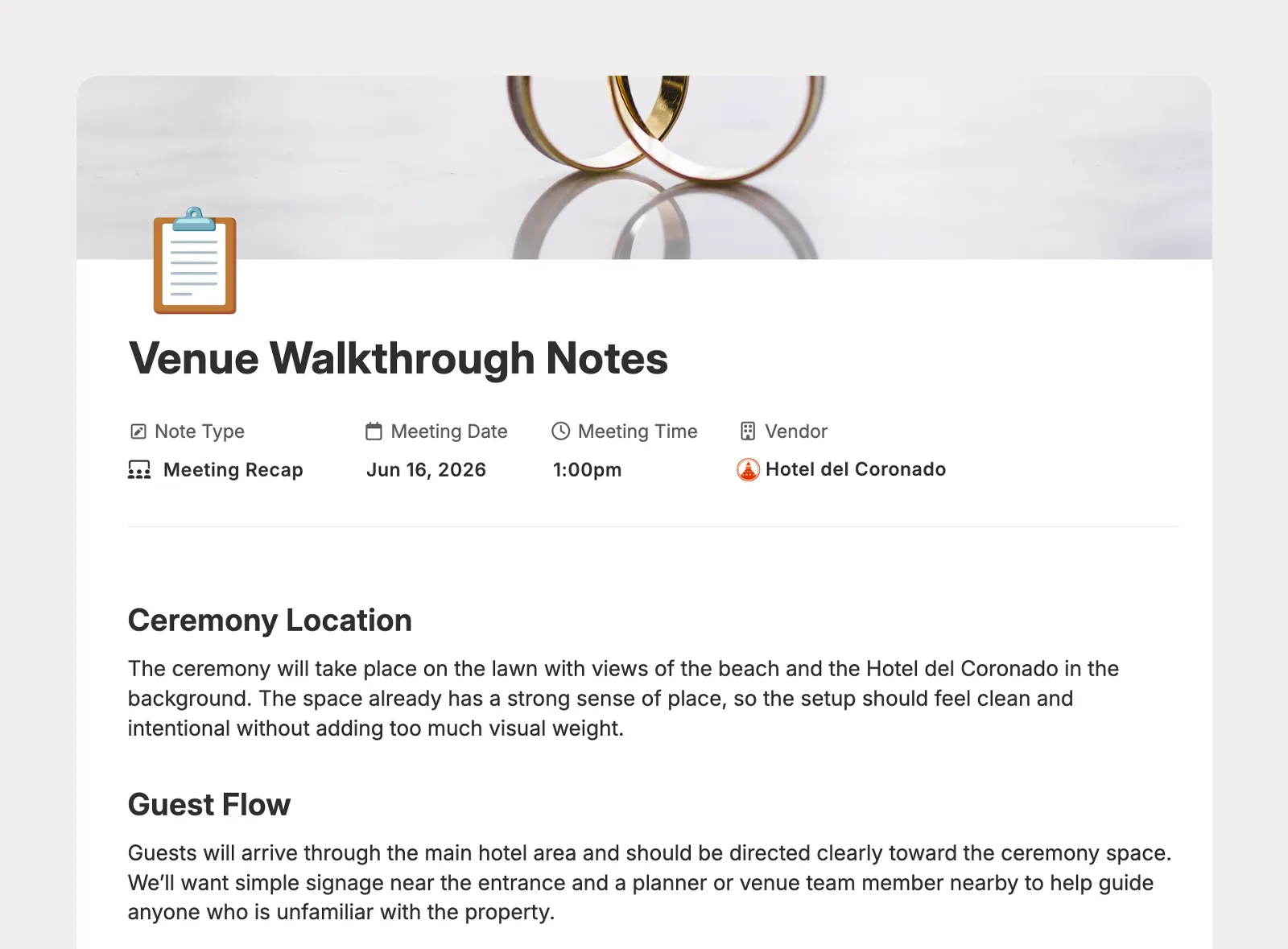 Document the decisions from each meeting