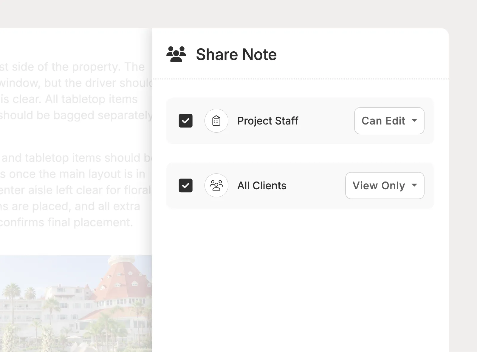 Share notes with the right people
