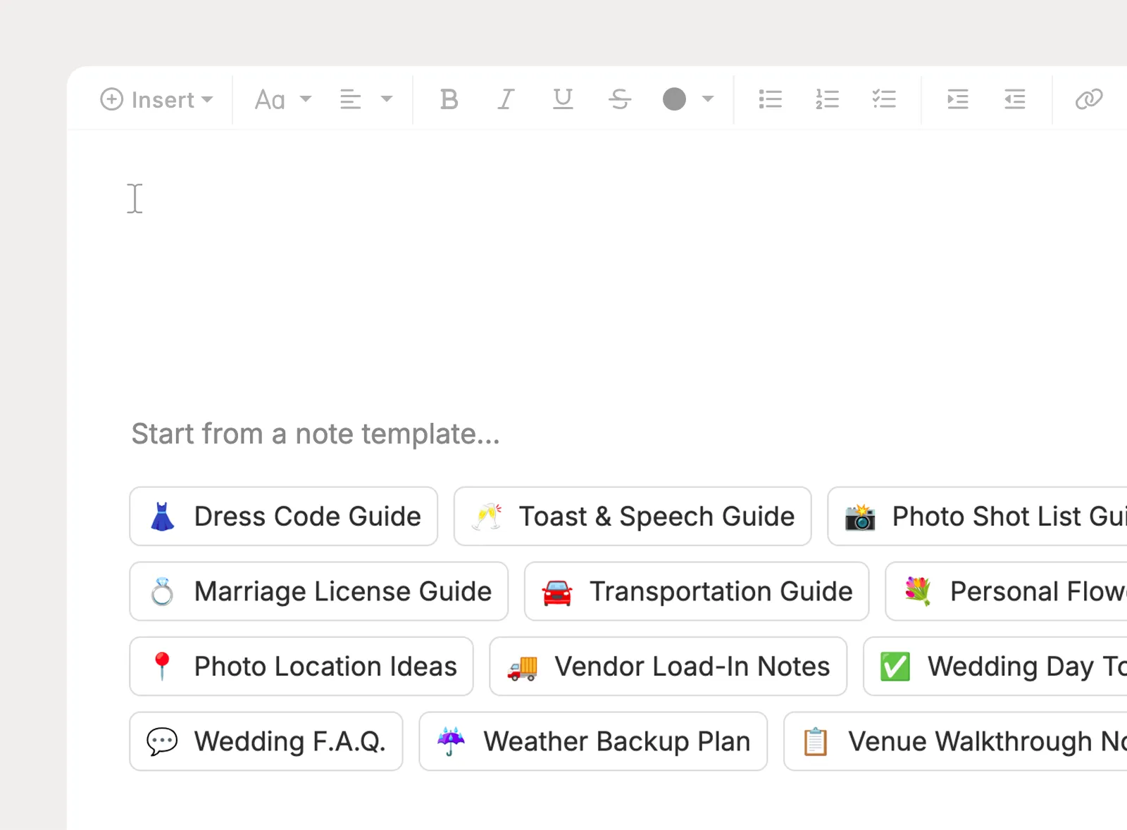 Create reusable note templates