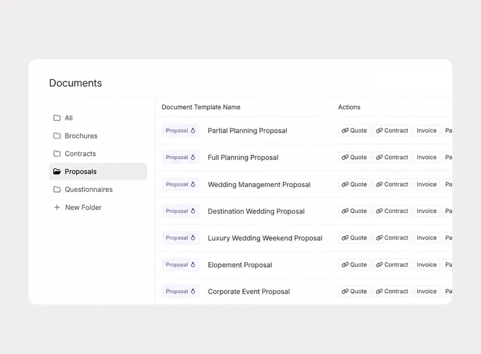 Start from proposal templates