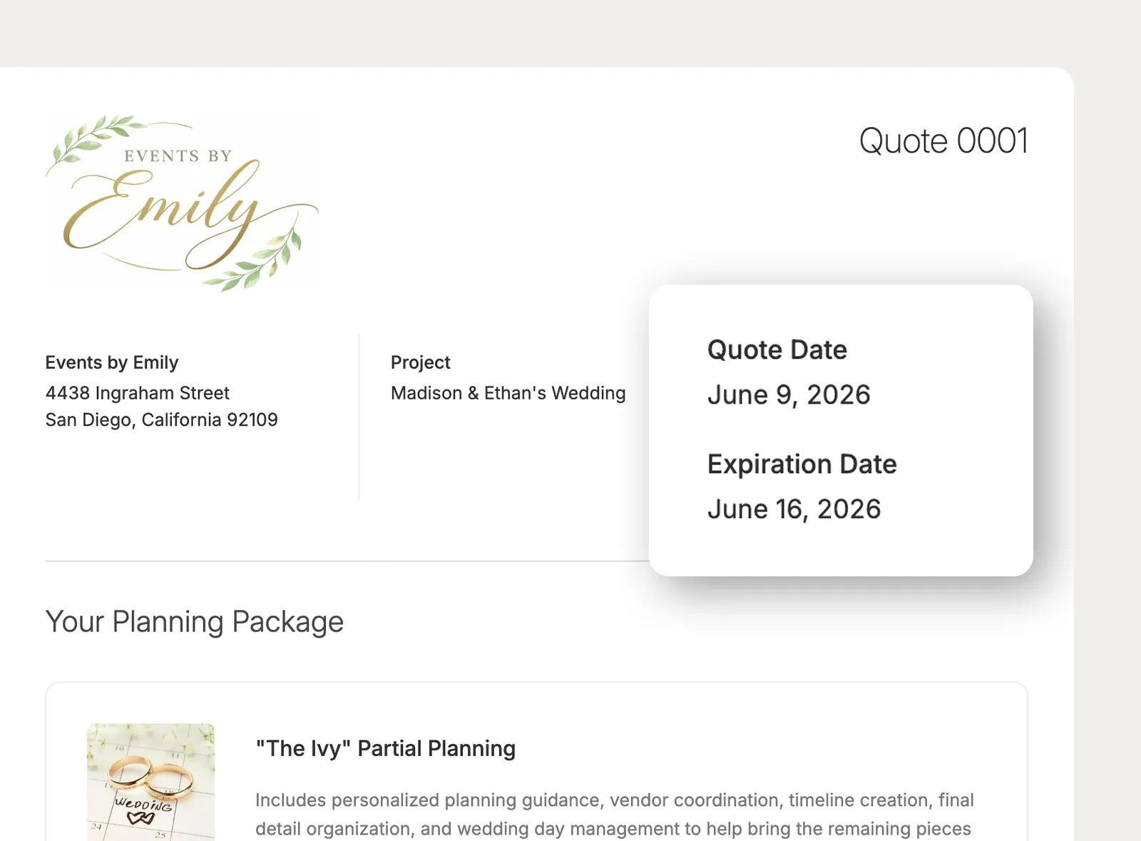 Set a quote expiration date