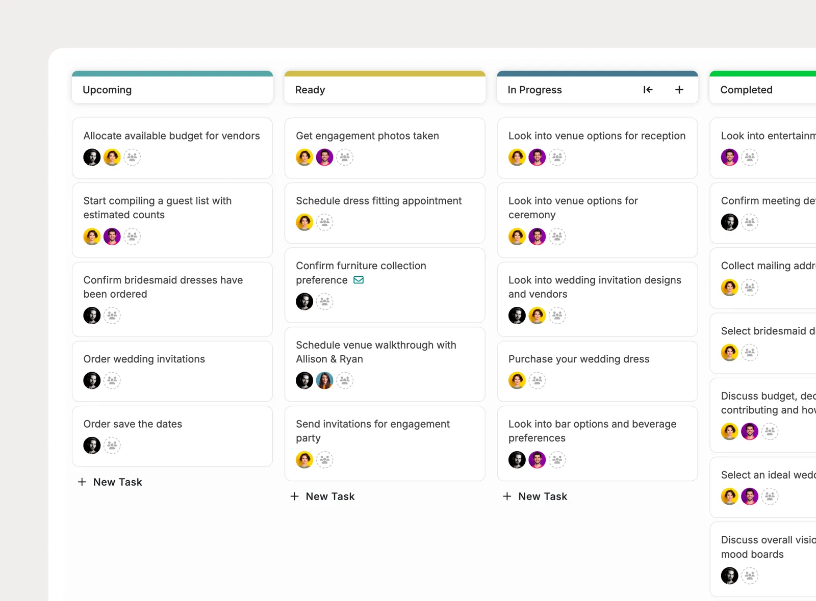 Move work forward on a visual board