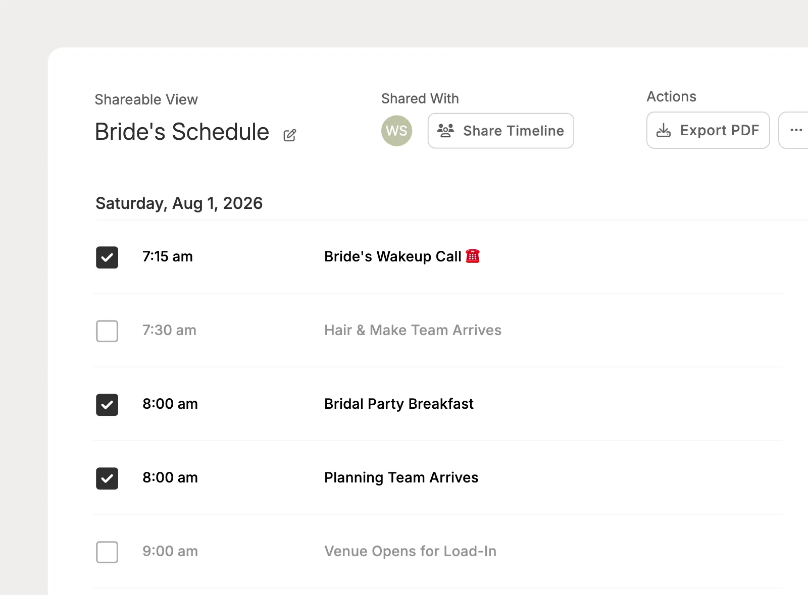 Curate timeline views for each audience